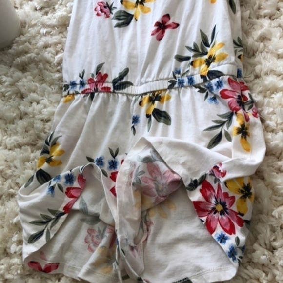 Old Navy Summer Cotton White Floral Romper, XS - Picture 3 of 5